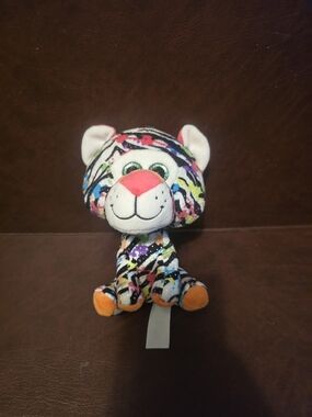 Plush Colorful Patterned Tiger Toy - Multicolor